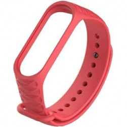 Ремешок силиконовый ребристый Rumi для Xiaomi Mi Band 3, Mi Band 4 (краcный)