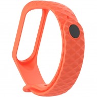 Ремешок силиконовый ребристый Rumi для Xiaomi Mi Band 3, Mi Band 4 (оранжевый)