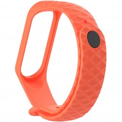 Ремешок силиконовый ребристый Rumi для Xiaomi Mi Band 3, Mi Band 4 (оранжевый)