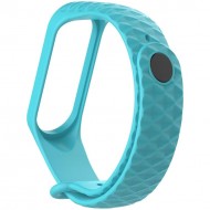 Ремешок силиконовый ребристый Rumi для Xiaomi Mi Band 3, Mi Band 4 (бирюзовый)