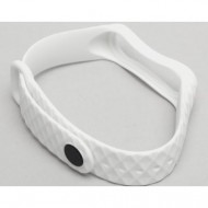 Ремешок силиконовый ребристый Rumi для Xiaomi Mi Band 3, Mi Band 4 (белый)
