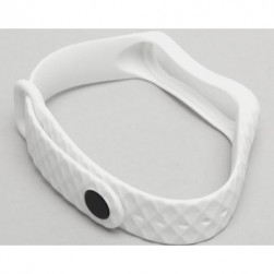 Ремешок силиконовый ребристый Rumi для Xiaomi Mi Band 3, Mi Band 4 (белый)