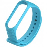 Ремешок силиконовый ребристый Rumi для Xiaomi Mi Band 3, Mi Band 4 (голубой)