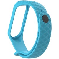 Ремешок силиконовый ребристый Rumi для Xiaomi Mi Band 3, Mi Band 4 (синий)