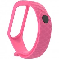 Ремешок силиконовый ребристый Rumi для Xiaomi Mi Band 3, Mi Band 4 (розовый)