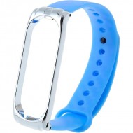 Ремешок карбоновый с металлической вставкой Rumi для Xiaomi Mi Band 3, Mi Band 4 (голубой)
