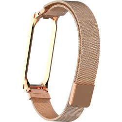 Браслет Rumi Milanese loop металлический для Xiaomi Mi Band 3, Mi Band 4 (красное золото)