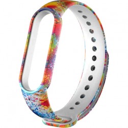 Ремешок силиконовый Rumi для Xiaomi Mi Smart Band 6, Mi Band 5 (цветные брызги) 