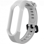 Ремешок силиконовый Rumi для Xiaomi Mi Smart Band 6, Mi Band 5 (серый) 