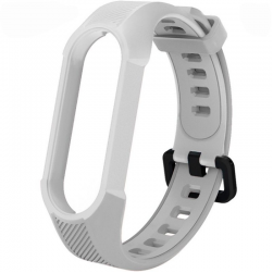 Ремешок силиконовый Rumi для Xiaomi Mi Smart Band 6, Mi Band 5 (серый) 