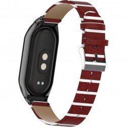 Ремешок Rumi Ecoleather для Xiaomi Smart Band 8 (красный/белый)
