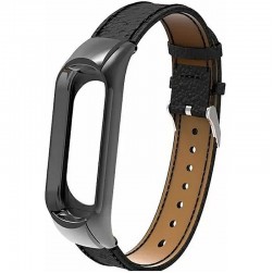 Ремешок Rumi Leather для Xiaomi Smart Band 8 (черный)