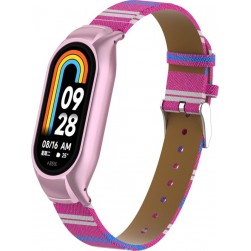 Ремешок Rumi Ecoleather для Xiaomi Smart Band 8 (розовый/белый/голубой)