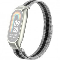 Браслет Rumi Milanese loop металлический для Xiaomi Smart Band 8 (серебристый/черный)