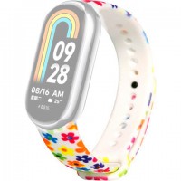 Ремешок Rumi силиконовый для Xiaomi Smart Band 8 (цветочный)