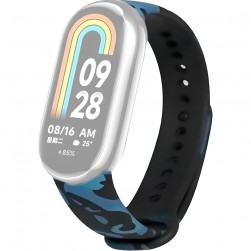 Ремешок Rumi силиконовый для Xiaomi Smart Band 8 (синий камуфляж)