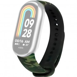 Ремешок Rumi силиконовый для Xiaomi Smart Band 8 (зеленый камуфляж)