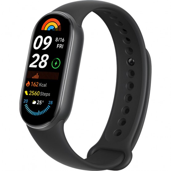 Фитнес-браслет Xiaomi Smart Band 9 (черный, с черным силиконовым ремешком, китайская версия)