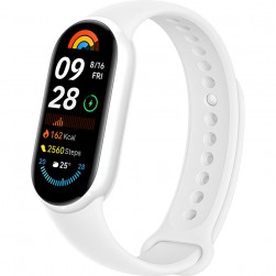 Фитнес-браслет Xiaomi Smart Band 9 (белая керамика, с белым силиконовым ремешком, китайская версия)