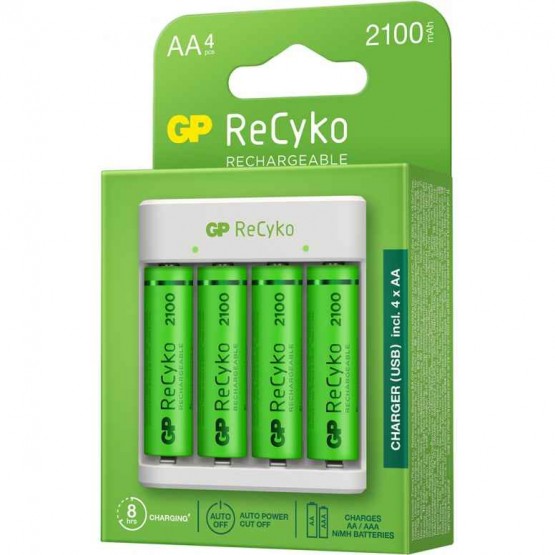 Аккумуляторы + зарядное GP E411 + 4x2100mAh AA