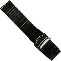 Металлический браслет с плетением Rumi Shark для часов 20 мм (черный)