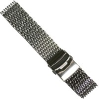 Металлический браслет с плетением Rumi Shark для часов 22 мм (серебристый)