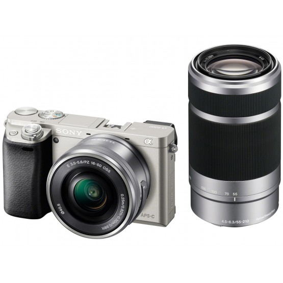 Беззеркальный фотоаппарат Sony Alpha A6000Y Double Kit 16-50mm + 55-210mm серебристый