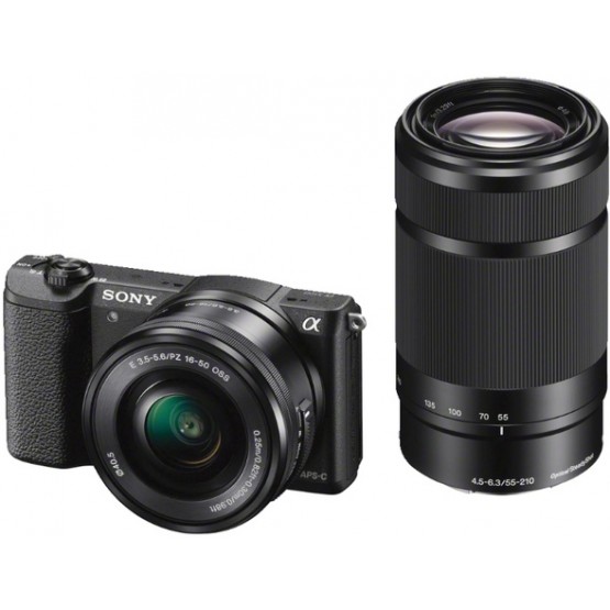 Беззеркальный фотоаппарат Sony Alpha A5100Y Kit 16-50mm + 55-210mm черный