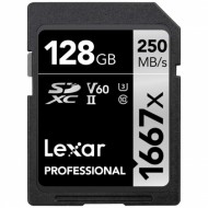 Карта памяти Lexar Professional 1667x SDXC 128Gb UHS-II U3 V60 250/120