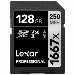 Карта памяти Lexar Professional 1667x SDXC 128Gb UHS-II U3 V60 250/120