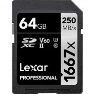 Карта памяти Lexar Professional 1667x SDXC 64Gb UHS-II U3 V60 250/120