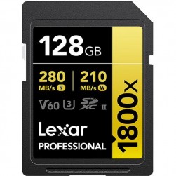 Карта памяти Lexar Professional 1800x SDXC 128Gb UHS-II U3 V60 280/210