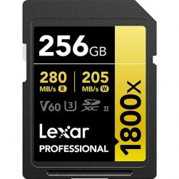 Карта памяти Lexar Professional 1800x SDXC 256Gb UHS-II U3 V60 280/205