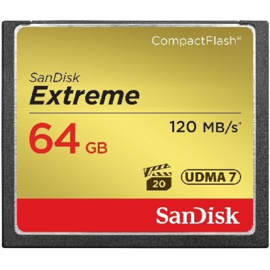 Карта памяти SanDisk Extreme CF 64Gb 120Mb/s, 85MB/s UDMA7
