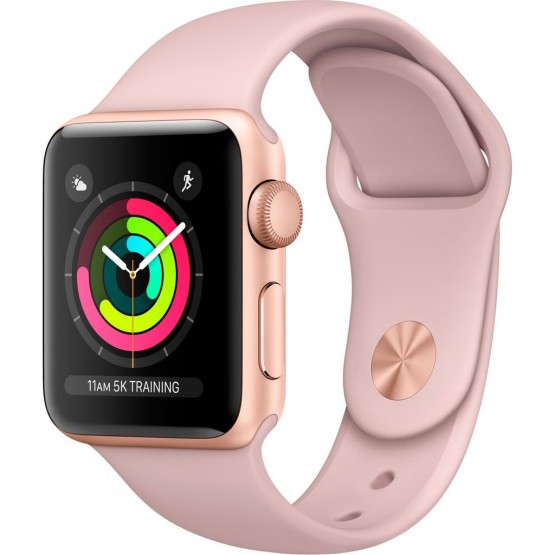 Умные часы Apple Watch Series 3 42 мм (золотистый алюминий/розовый песок) [MQL22GK]