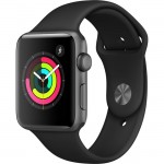 Apple Watch Series 3 42mm Space Grey Aluminium Case with Black Sport Band [MTF32]
