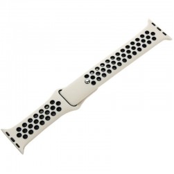 Силиконовый ремешок Rumi Sport N-style для Apple Watch 38 / 40 / 41mm (светло-серый / черный)