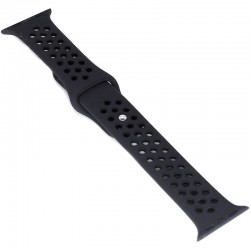 Силиконовый спортивный ремешок Nike style для Apple Watch 38 / 40 / 41mm (черный)