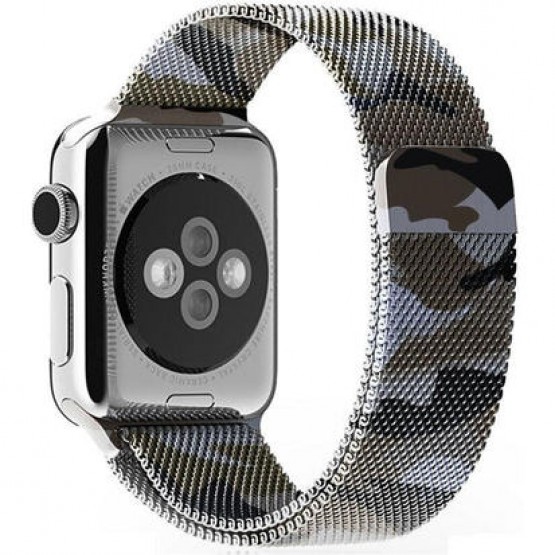 Браслет Rumi Milanese Loop для Apple Watch 42 / 44 / 45mm (коричневый камуфляж)