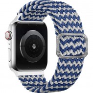 Плетеный ремешок Rumi Wick для Apple Watch 42 / 44 / 45mm (бело-синие полоски)