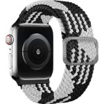 Плетеный ремешок для Apple Watch 42/44/45mm (черно-белый)