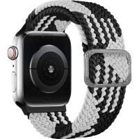 Плетеный ремешок Rumi Wick для Apple Watch 38 / 40 / 41mm (черно-белый)