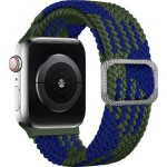 Плетеный ремешок для Apple Watch 42/44/45mm (армейский зелено-синий)