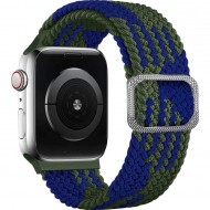 Плетеный ремешок Rumi Wick для Apple Watch 42 / 44 / 45mm (армейский зелено-синий)