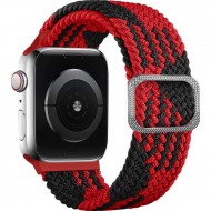 Плетеный ремешок Rumi Wick для Apple Watch 42 / 44 / 45mm (красно-черный)