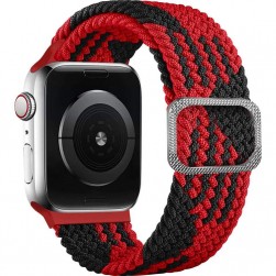 Плетеный ремешок Rumi Wick для Apple Watch 42 / 44 / 45mm (красно-черный)