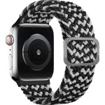 Плетеный ремешок для Apple Watch 42/44/45mm (черно-белые полоски)