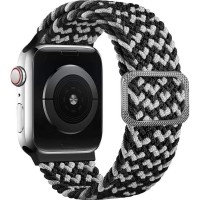 Плетеный ремешок для Apple Watch 38/40/41mm (черно-белые полоски)
