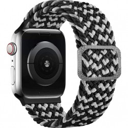 Плетеный ремешок Rumi Wick для Apple Watch 42 / 44 / 45mm (черно-белые полоски)