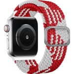 Плетеный ремешок для Apple Watch 42/44/45mm (бело-красный)